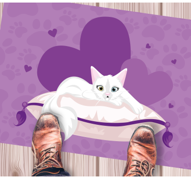 Tapete vinílico de animais almofada de gato doce - TenStickers