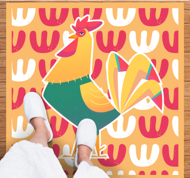 Tapete vinílico de animais arte colorida do galo - TenStickers