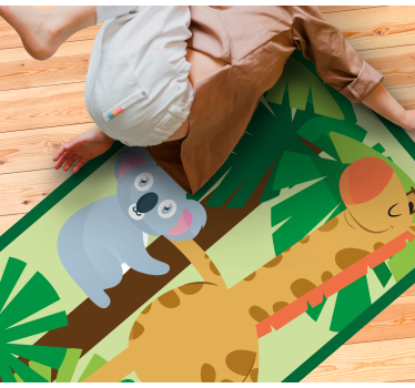 Tapete vinílico para bebés aventura dos amigos da selva - TenStickers