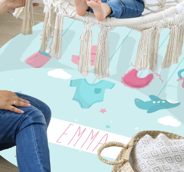 Tapete vinílico para bebés berçário personalizado - TenStickers