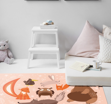 Tapete vinílico para bebés companheiros animais adoráveis - TenStickers