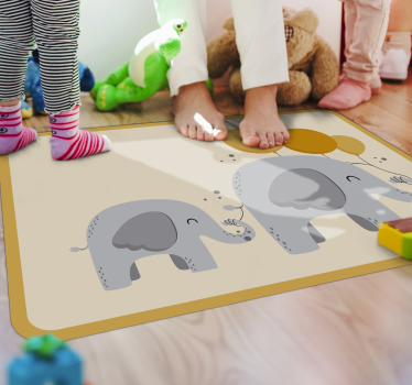 Tapete vinílico para bebés companheiros elefantes - TenStickers