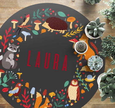 Tapete vinílico para bebés floresta personalizada - TenStickers