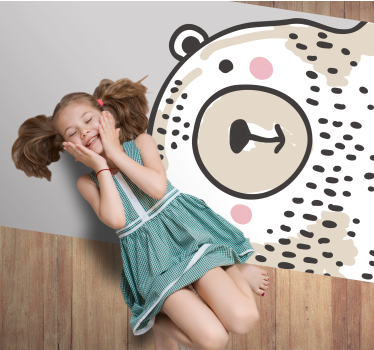 Tapete vinílico bebé formato de rosto de urso - TenStickers