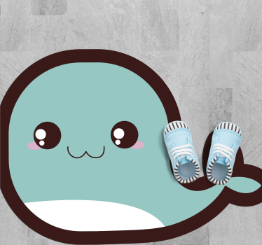 Tapete vinílico para bebés ilustração de baleia fofa - TenStickers