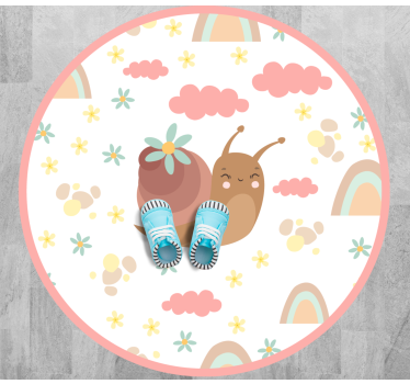 Tapete vinílico para bebés ilustração de caracol alegre - TenStickers