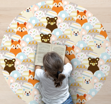 Tapete vinílico bebé padrão animal adorável - TenStickers