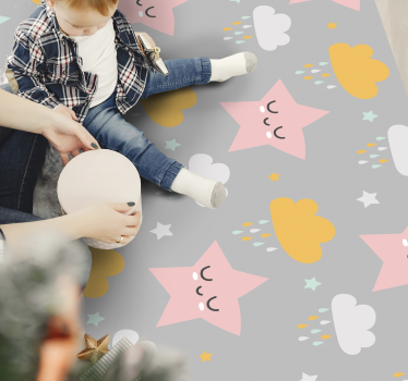 Tapete vinílico para bebés padrão de céu sonhador - TenStickers