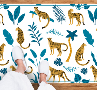 Tapete vinílico para bebés padrão de leopardo tropical - TenStickers