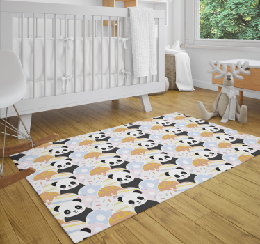 Tapete vinílico para bebés padrão de playground de panda - TenStickers