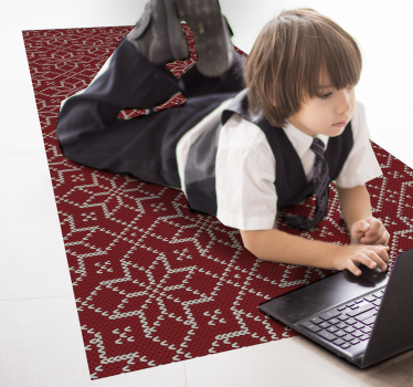 Tapete vinílico para bebés padrão ornamental vermelho - TenStickers