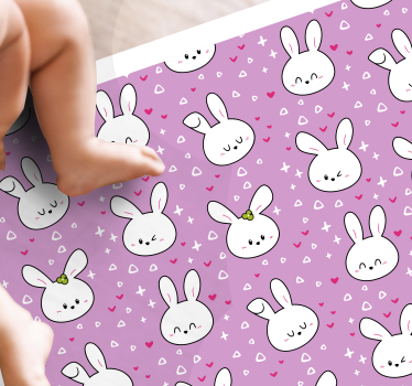 Tapete vinílico para bebés padrões de coelho - TenStickers