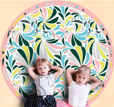 Tapete vinílico para bebés redemoinhos florais coloridos - TenStickers