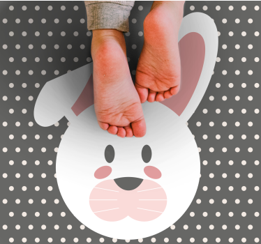 Tapete vinílico bebé sobreposição de bolinhas de coelho - TenStickers