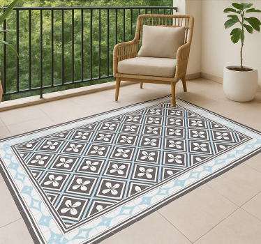 Tapete vinílico para exterior design de azulejos geométricos - TenStickers