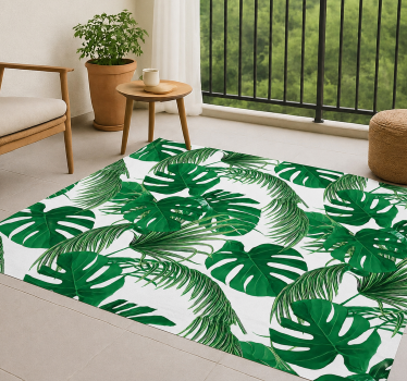 Tapete vinílico para exterior design de folhas tropicais - TenStickers