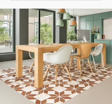 Tapete vinílico para sala de jantar azulejo de terracota em forma - TenStickers