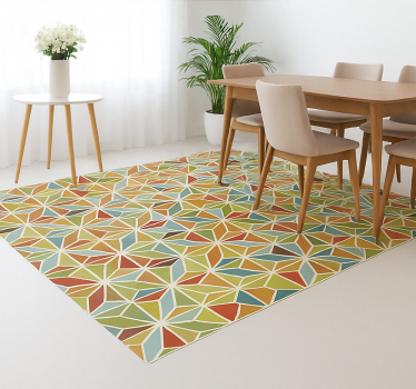 Tapete vinílico para sala de jantar azulejo geométrico - TenStickers