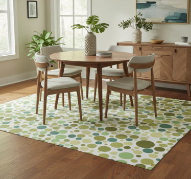 Tapete vinílico para sala de jantar com bolinhas verdes - TenStickers