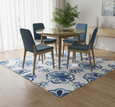 Tapete vinílico para sala de jantar com padrões florais - TenStickers