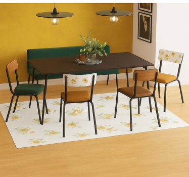 Tapete vinílico para sala de jantar delicado floral de chita - TenStickers