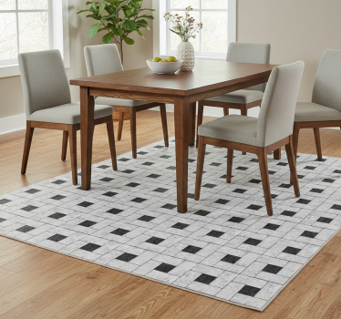 Tapete vinílico para sala de jantar em azulejos cinza - TenStickers
