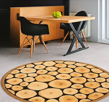 Tapete vinílico para sala de jantar fatia de madeira natural - TenStickers