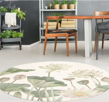 Tapete vinílico para sala de jantar flores botânicas aquosas - TenStickers