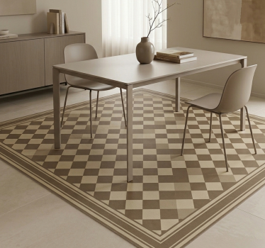 Tapete vinílico para sala de jantar grade de diamante marrom - TenStickers