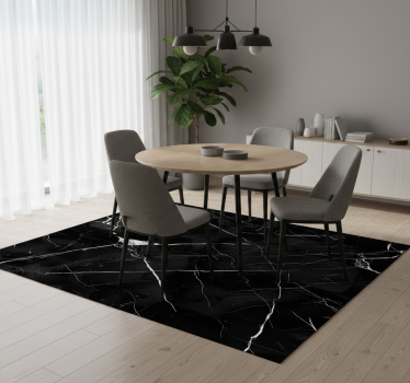 Tapete vinílico para sala de jantar mármore negro para mesa - TenStickers