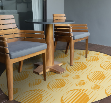 Tapete vinílico para sala de jantar padrão circular - TenStickers
