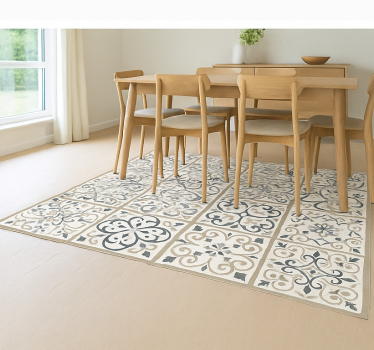 Tapete vinílico para sala de jantar padrão de azulejos neutros - TenStickers
