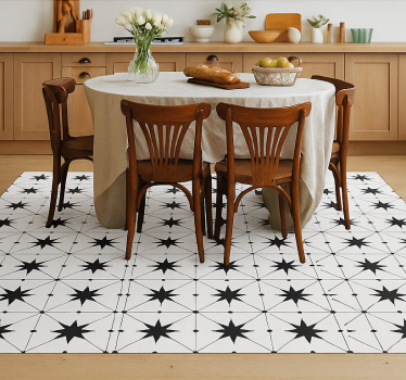 Tapete vinílico para sala de jantar padrão de estrela encáustica - TenStickers
