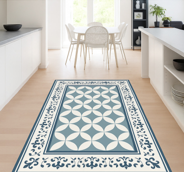 Tapete vinílico para sala de jantar padrão de ladrilho quadrifóli - TenStickers