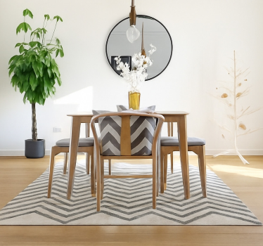 Tapete vinílico para sala de jantar padrão ziguezague chevron - TenStickers