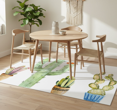 Tapete vinílico para sala de jantar variedade de cactos - TenStickers