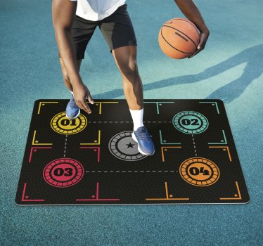 Tapete vinílico formato retangular treinamento de basquete - TenStickers