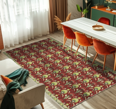 Tapete vinílico para sala de jantar design verde tradicional - TenStickers