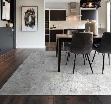 Tapete vinílico para sala de jantar efeito concreto cinza - TenStickers