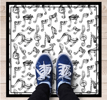 Tapete vinílico juvenil conceito de notas musicais - TenStickers