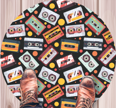 Tapete vinílico vintage com padrão estilo cassete - TenStickers