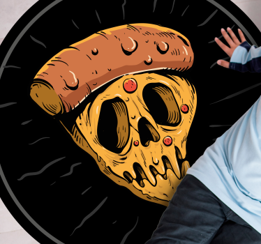 Tapete vinílico juvenil fatias de pizza de caveira - TenStickers