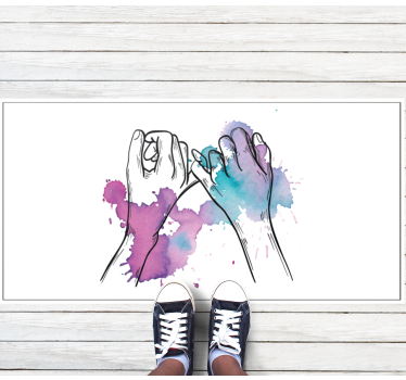Tapete vinílico juvenil gesto de mão colorido - TenStickers