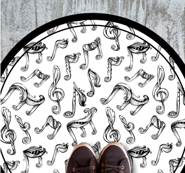 Tapete vinílico juvenil padrão de notação musical - TenStickers