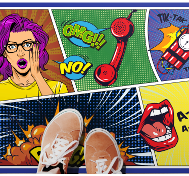 Tapete vinílico juvenil reações em estilo cômico - TenStickers