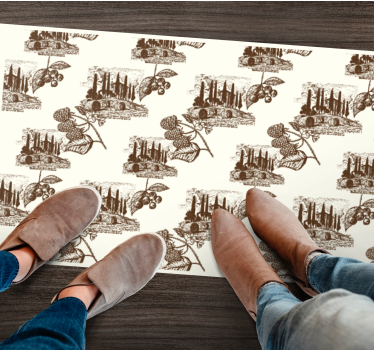 Tapete vinílico vintage cena bege elegante - TenStickers
