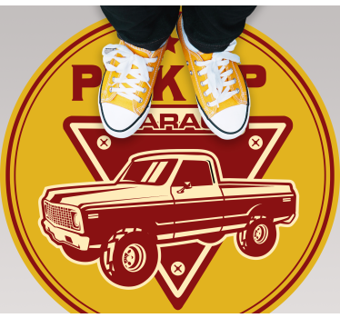 Tapete vinílico vintage garagem de picapes clássicas - TenStickers