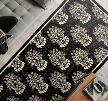Tapete vinílico vintage padrão floral barroco - TenStickers