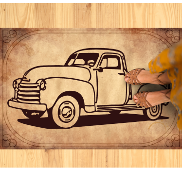 Tapete vinílico vintage silhueta de caminhão clássico - TenStickers