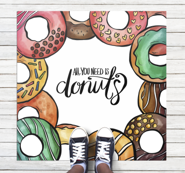 Tapetes de creme donut sob medida - TenStickers